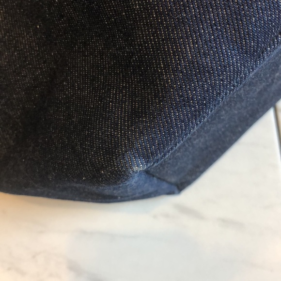 BOHO-LUSH Denim Look & Hot Pink Trim Interior Shoulder Travel/Beach Tote Bag - Picture 8 of 8